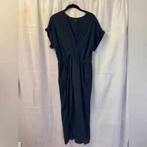 Madewell Blue V-Neck Dolman Sleeve Maxi Dress